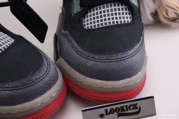 Cheap Off White x Air Jordan 4 Bred Retro CV9388-001 0507